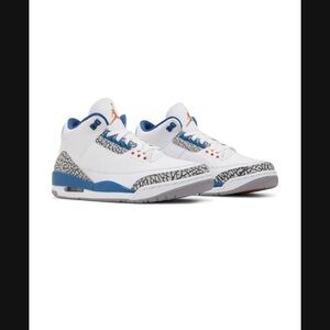 Jordan Kids White and Blue Sneakers